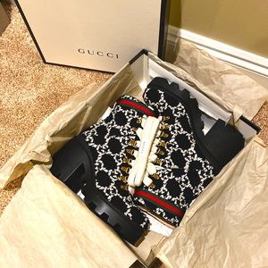 Gucci GG Tweed Ankle Boot